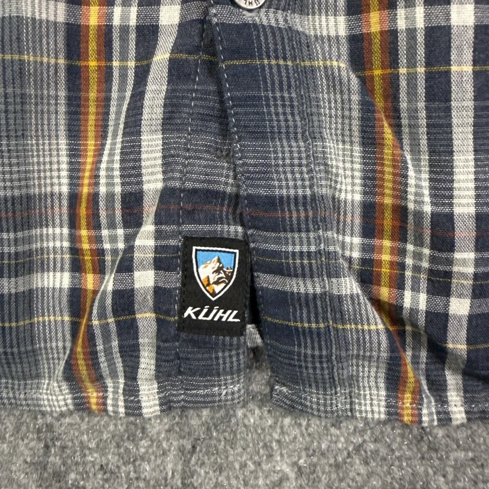 KUHL Men Blue Plaid Long Sleeve Button Up Shirt Outdoor Hiking Workwear Size L - Picture 5 of 9